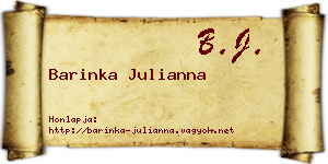 Barinka Julianna névjegykártya